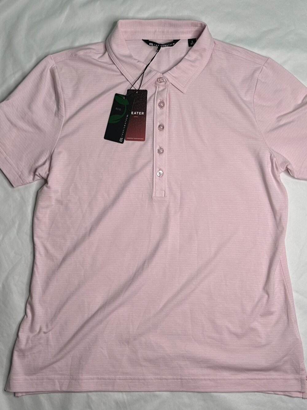 Travis Mathew Heater Polo Shirt Women's L Lilac Snow Ryder Cup 2025 1LG102 NWT